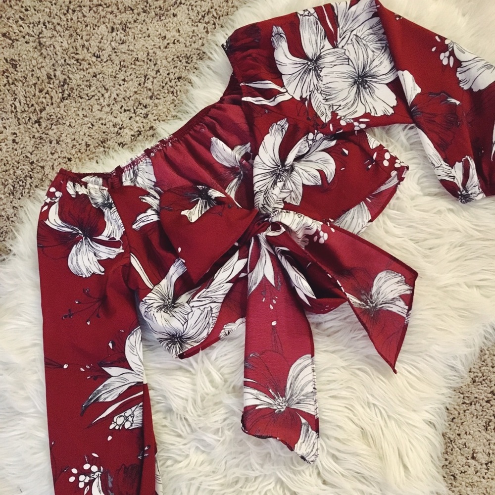 SHEIN tied up crop top